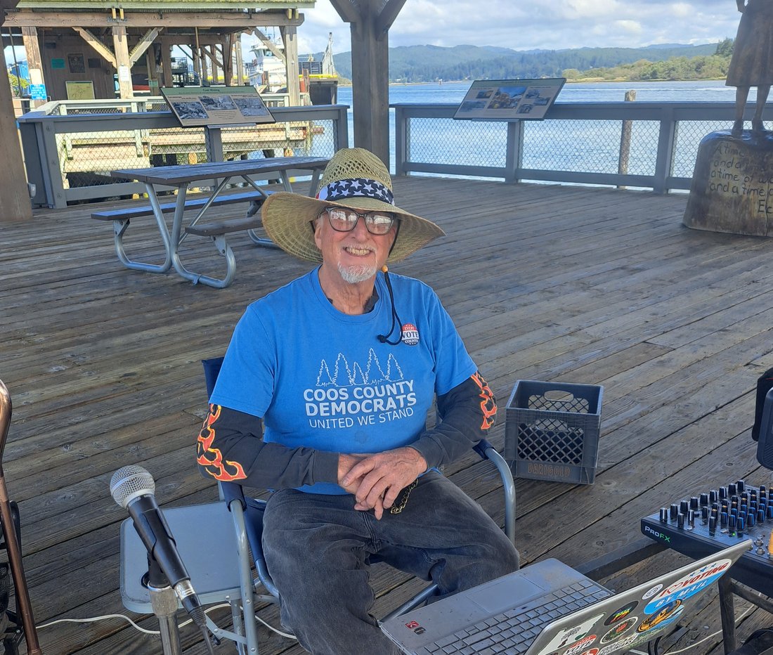 John Scheirman on the waterfront boardwalk